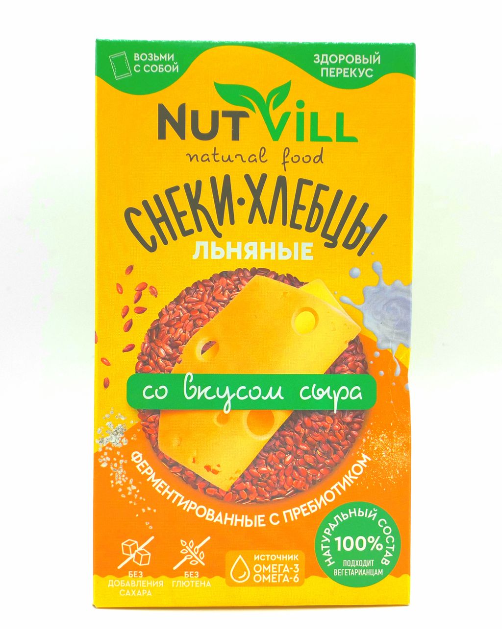 фото упаковки NutVil Снеки-хлебцы льняные Сыр