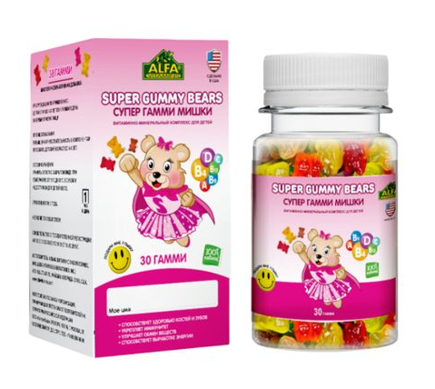 фото упаковки Alfa Vitamins Супер Гамми Мишки для девочек