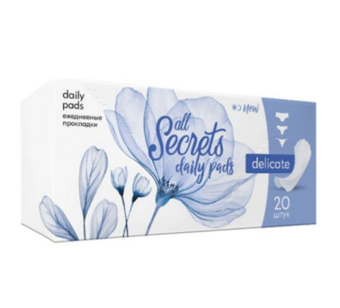 фото упаковки All Secrets Delicate ежедневные прокладки