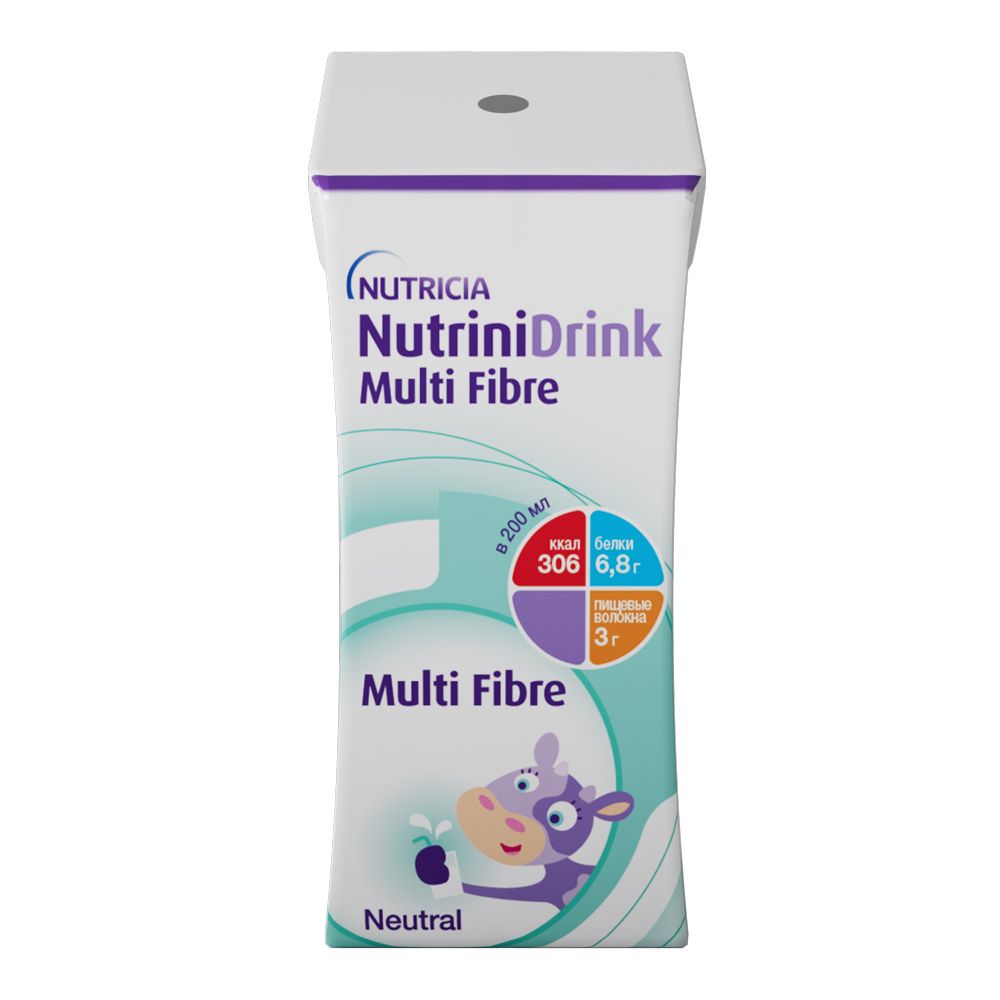 Nutrinidrink Multi Fibre с пищевыми волокнами, лечебное диетическое высококалорийное питание для детей старше 1 года, с нейтральным вкусом, 200 мл, 1 шт. купить по цене от 231 руб в Ростове-на-Дону, заказать с доставкой в аптеку, инструкция по применению, отзывы, аналоги, Danone Tikvesli Gida ve Icecek San. Ve Tic. A.S.