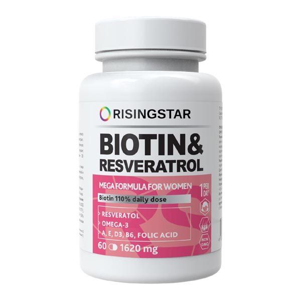 фото упаковки Risingstar Биотин и фолиевая кислота с омега-3