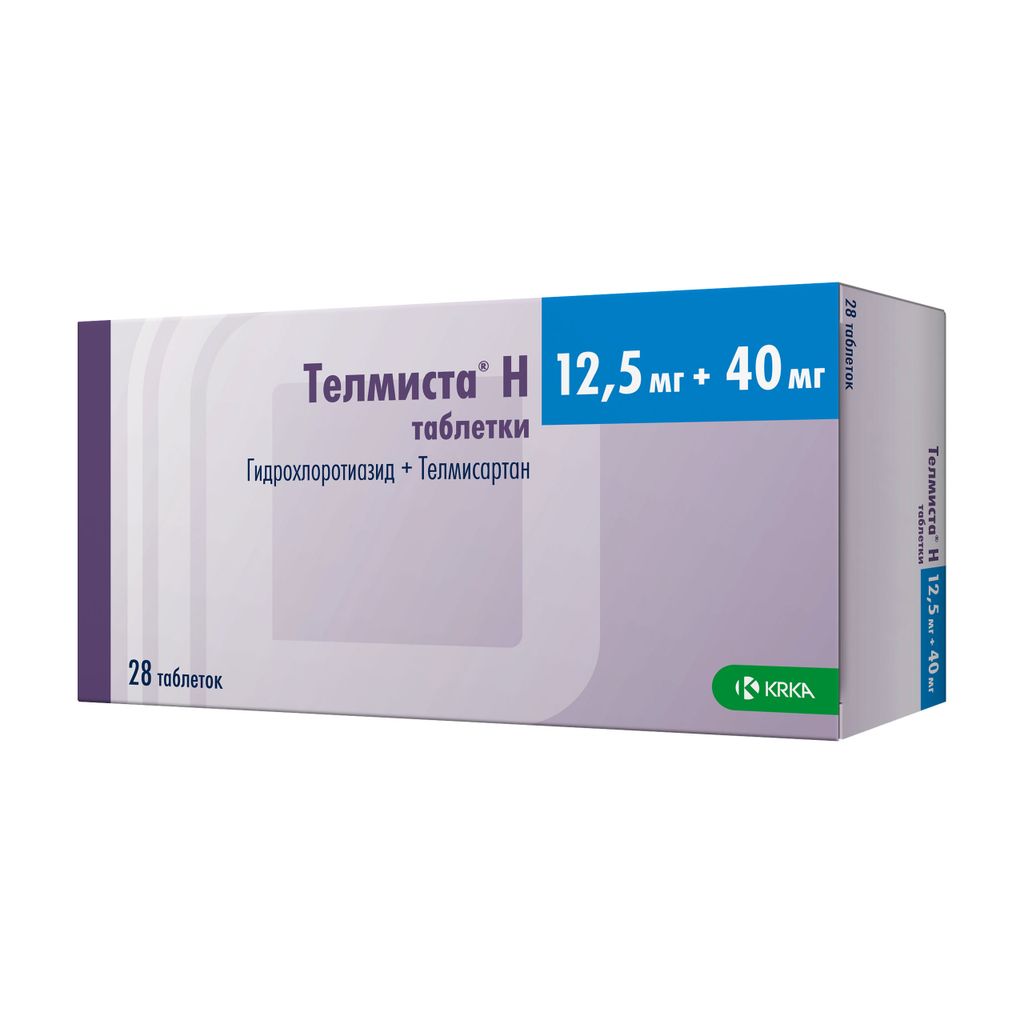 Телмиста Н, 12.5 мг+40 мг, таблетки, 28 шт.