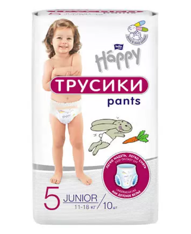 фото упаковки Bella Baby Happy Junior Подгузники-трусики детские