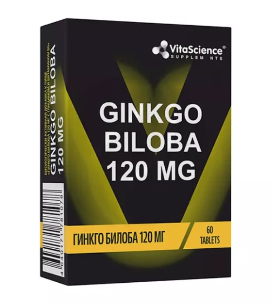 фото упаковки Vitascience Гинкго билоба с глицином и витамином В6