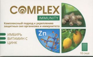 Complex Immunity Имбирь Витамин C Цинк, порошок для приема внутрь, 2 г, 10 шт.