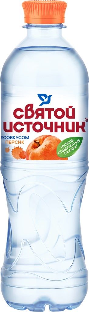 Вода Святой источник питьевая, негазированная, персик, 0.5 л, 1 шт.