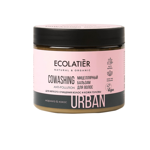 Ecolatier Urban Ковошинг-бальзам мицеллярный для волос, Моринга и Кокос, 380 мл, 1 шт.