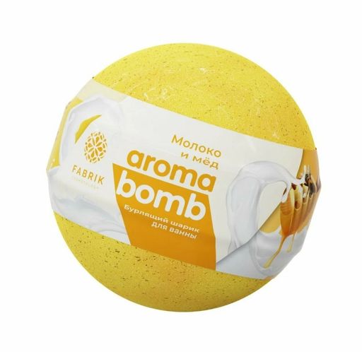 Fabrik Cosmetology Шарик бурлящий для ванны Mono Aroma Bomb, Молоко и Мед, 120 г, 1 шт.