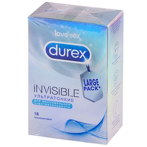 Презервативы Durex Invisible, презерватив, 18 шт.