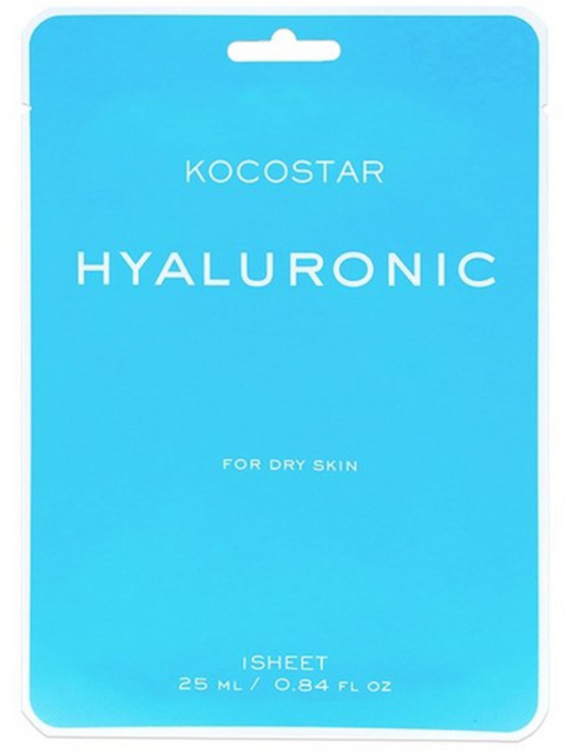 Kocostar Hyaluronic Увлажняющая тканевая маска, маска для лица, на основе 6 видов гиалуроновой кислоты, 25 мл, 1 шт.