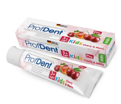 ProfDent Pro Kids зубная паста детская, детям с 3х лет, паста, вишня-черешня, 75 мл, 1 шт.