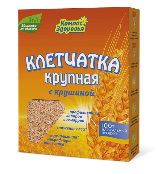 Компас Здоровья Клетчатка пшеничная крупная, с крушиной, 150 г, 1 шт.
