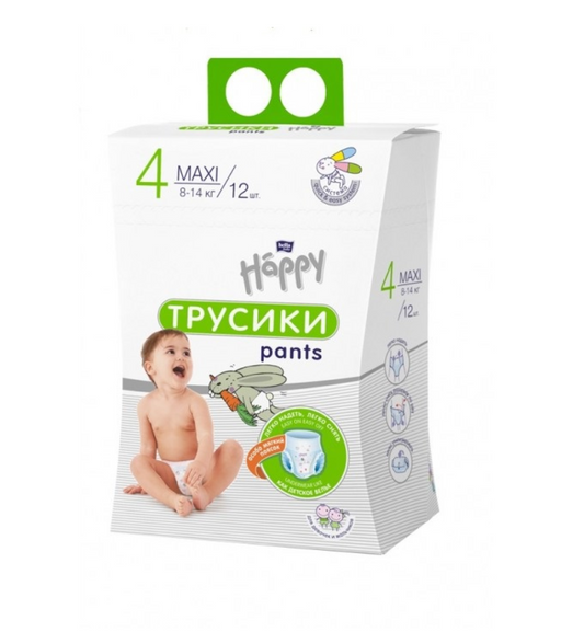 Bella Baby Happy Maxi Подгузники-трусики детские, 8-14 кг, 12 шт.